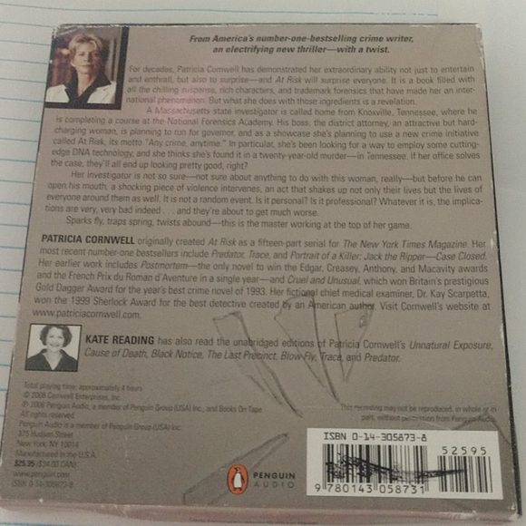 Audio Book At Risk By Patricia Cornwell - Picture 2 of 3